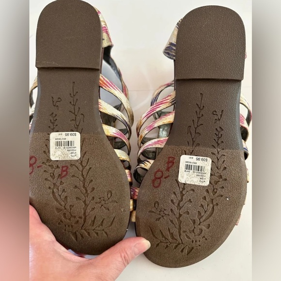 Lane Bryant Strappy Beaded Boho Sandals with Back Zip & Side Buckles size 8W - Picture 11 of 11